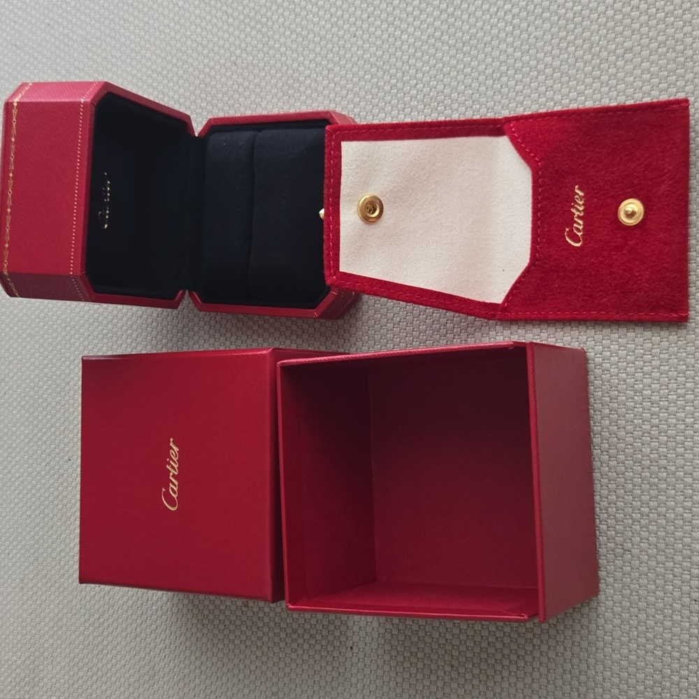 Cartier Red Jewelry Ring Box
